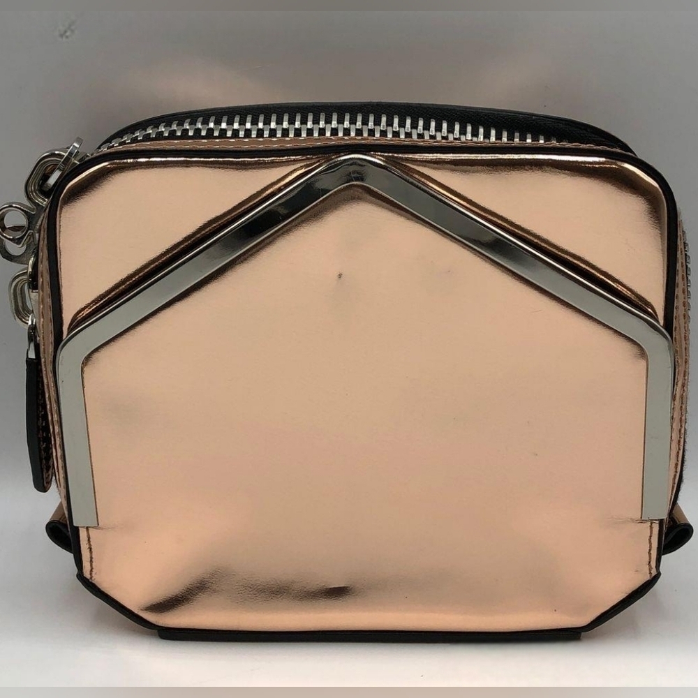 ALEXANDER WANG ADRIEL Metallic Rose Gold Leather CLUTCH